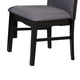 Easin Side Dining Chair Set of 2 | Gray Polyester Contoured Back | Black Rubberwood BM339263