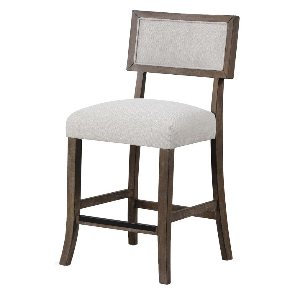 Asten Counter Stool Chair Set of 2 | Dark Walnut Brown | Gray Seat BM339266