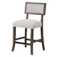 Asten Counter Stool Chair Set of 2 | Dark Walnut Brown | Gray Seat BM339266