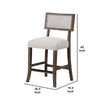 Asten Counter Stool Chair Set of 2 | Dark Walnut Brown | Gray Seat BM339266