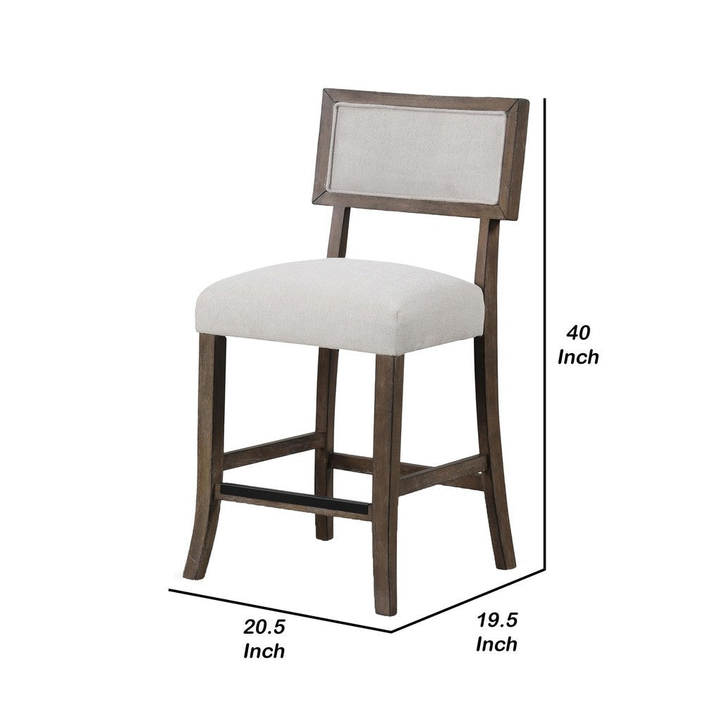 Asten Counter Stool Chair Set of 2 | Dark Walnut Brown | Gray Seat BM339266