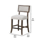 Asten Counter Stool Chair Set of 2 | Dark Walnut Brown | Gray Seat BM339266