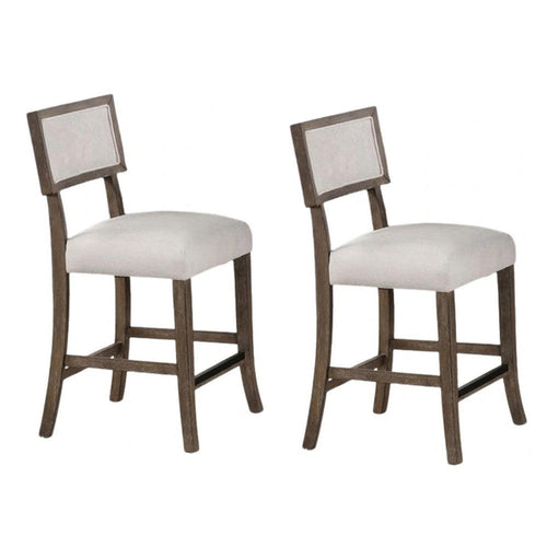 Asten Side Dining Chair Set of 2 | Curved Back | Dark Walnut Brown | Gray Seat