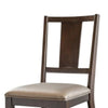 Witzy Side Dining Chair Set of 2 | Dark Brown Solid Poplar Wood | Gray BM339268