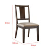 Witzy Side Dining Chair Set of 2 | Dark Brown Solid Poplar Wood | Gray BM339268