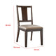 Witzy Side Dining Chair Set of 2 | Dark Brown Solid Poplar Wood | Gray BM339268