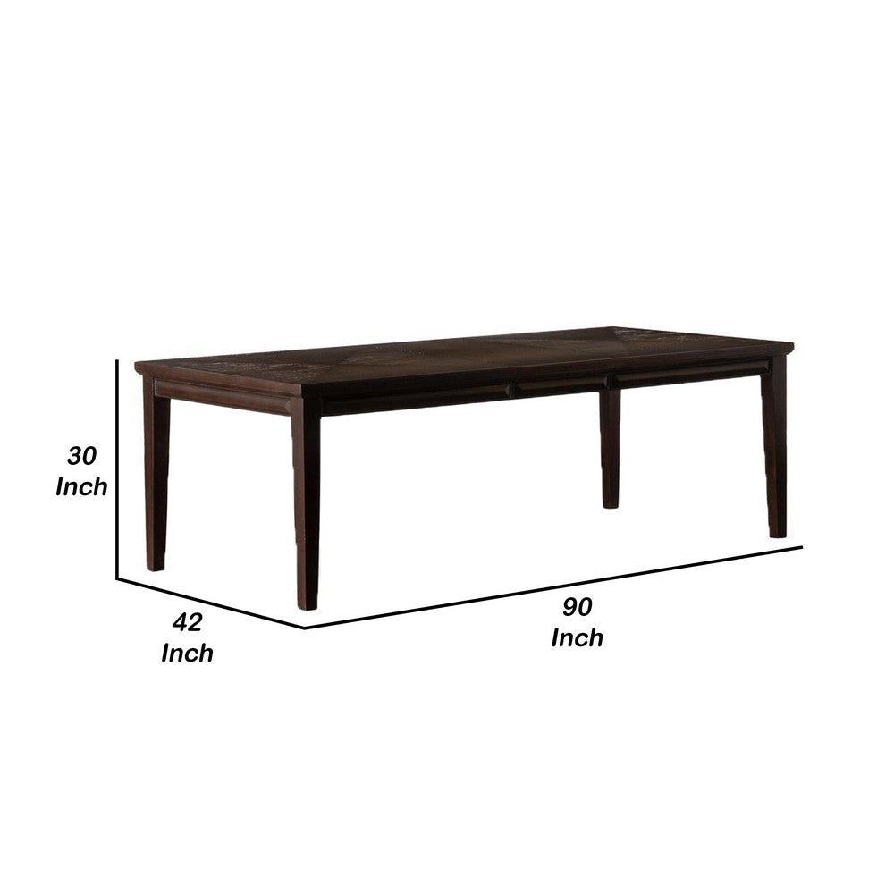 Witzy Dining Table | Espresso Brown Solid Poplar Wood | 90’’ Rectangular Top BM339269