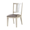 Witzy Side Dining Chair Set of 2 | Faceted Panel Back | White Wood | Gray BM339270