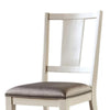 Witzy Side Dining Chair Set of 2 | Faceted Panel Back | White Wood | Gray BM339270