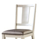 Witzy Side Dining Chair Set of 2 | Faceted Panel Back | White Wood | Gray BM339270