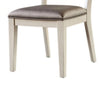 Witzy Side Dining Chair Set of 2 | Faceted Panel Back | White Wood | Gray BM339270