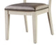 Witzy Side Dining Chair Set of 2 | Faceted Panel Back | White Wood | Gray BM339270