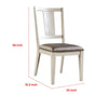 Witzy Side Dining Chair Set of 2 | Faceted Panel Back | White Wood | Gray BM339270