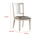 Witzy Side Dining Chair Set of 2 | Faceted Panel Back | White Wood | Gray BM339270