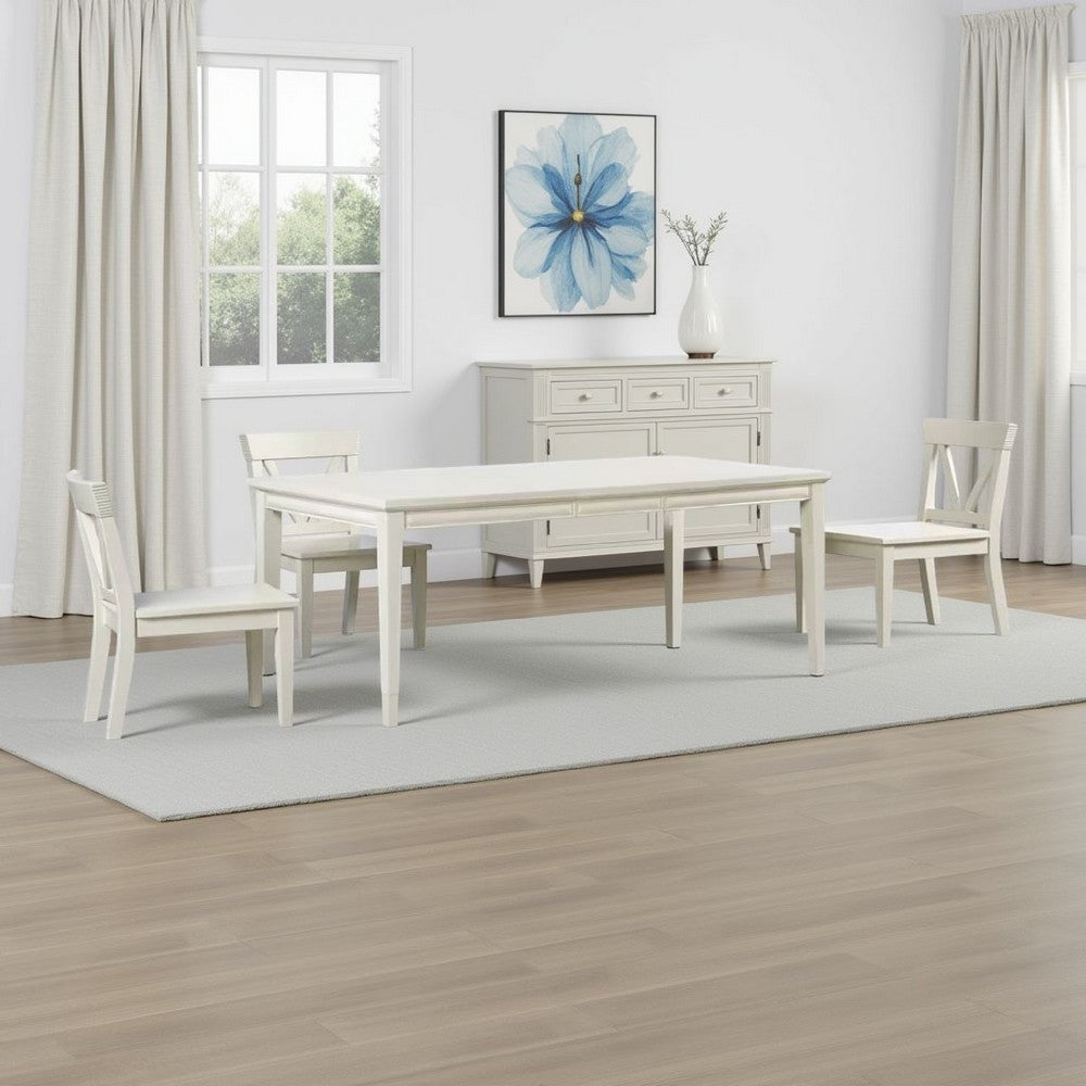 Witzy Dining Table | White Oak Solid Poplar Wood | 90" Rectangular