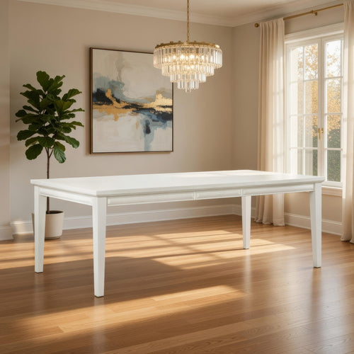 Witzy Dining Table | White Oak Solid Poplar Wood | 90" Rectangular