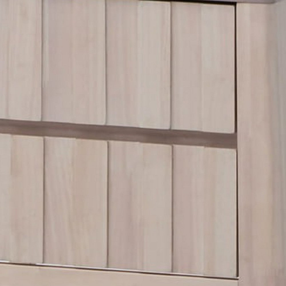 Vasu Nightstand | 2 Drawers | White Wash Solid Rubberwood | 21’’ BM339274