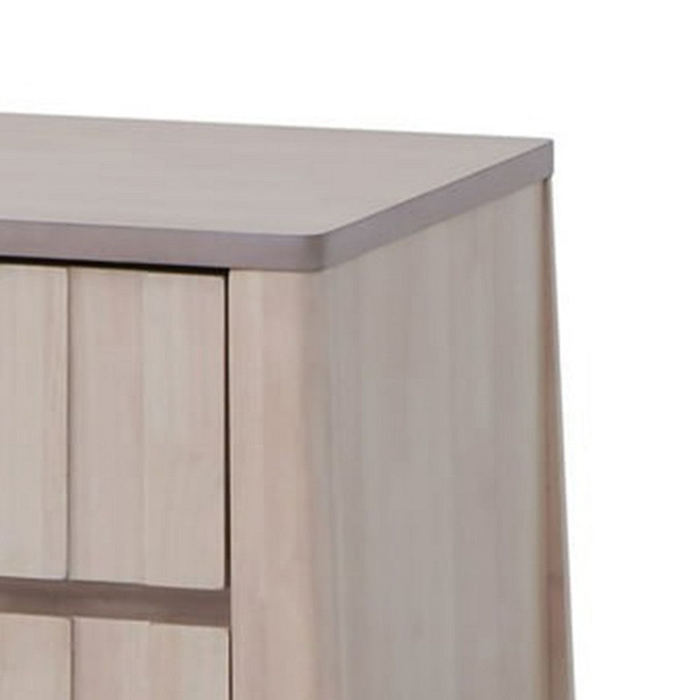 Vasu Nightstand | 2 Drawers | White Wash Solid Rubberwood | 21’’ BM339274