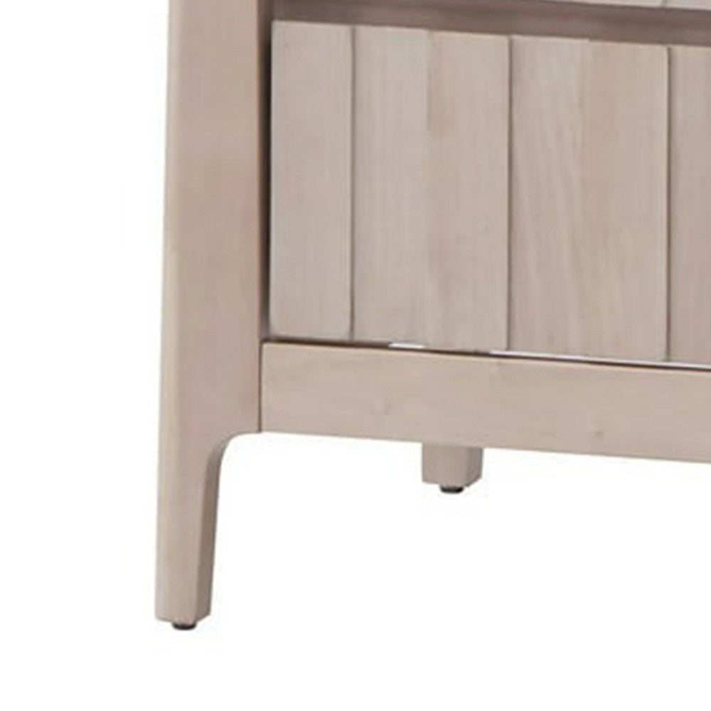 Vasu Nightstand | 2 Drawers | White Wash Solid Rubberwood | 21’’ BM339274