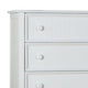 Toli Tall Dresser Chest | 5 Drawers w Round Knobs | White Solid Hardwood BM339275