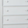 Toli Tall Dresser Chest | 5 Drawers w Round Knobs | White Solid Hardwood BM339275