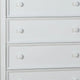 Toli Tall Dresser Chest | 5 Drawers w Round Knobs | White Solid Hardwood BM339275