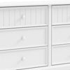 Toli Wide Dresser | 6 Drawers w Round Knobs | White Solid Hardwood BM339276