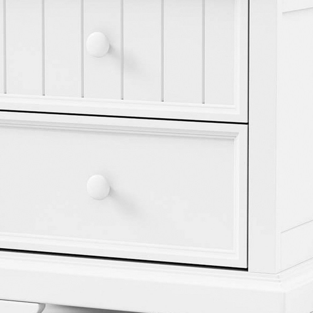 Toli Nightstand 2 Drawers w Round Knobs | White Solid Hardwood | 24’’ BM339277