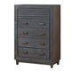 Biom Tall Dresser Chest | 5 Drawers | Charcoal Brown Solid Hardwood