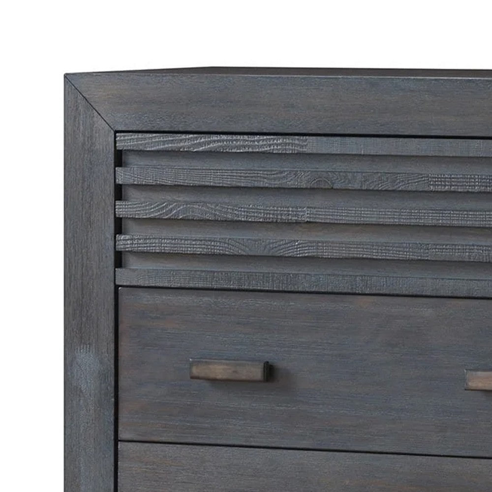 Biom Tall Dresser Chest | 5 Drawers | Charcoal Brown Solid Hardwood BM339278