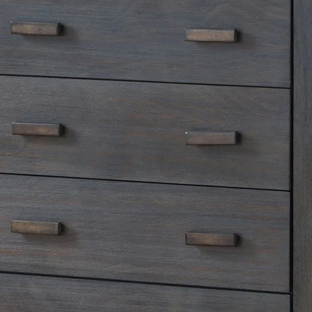 Biom Tall Dresser Chest | 5 Drawers | Charcoal Brown Solid Hardwood BM339278
