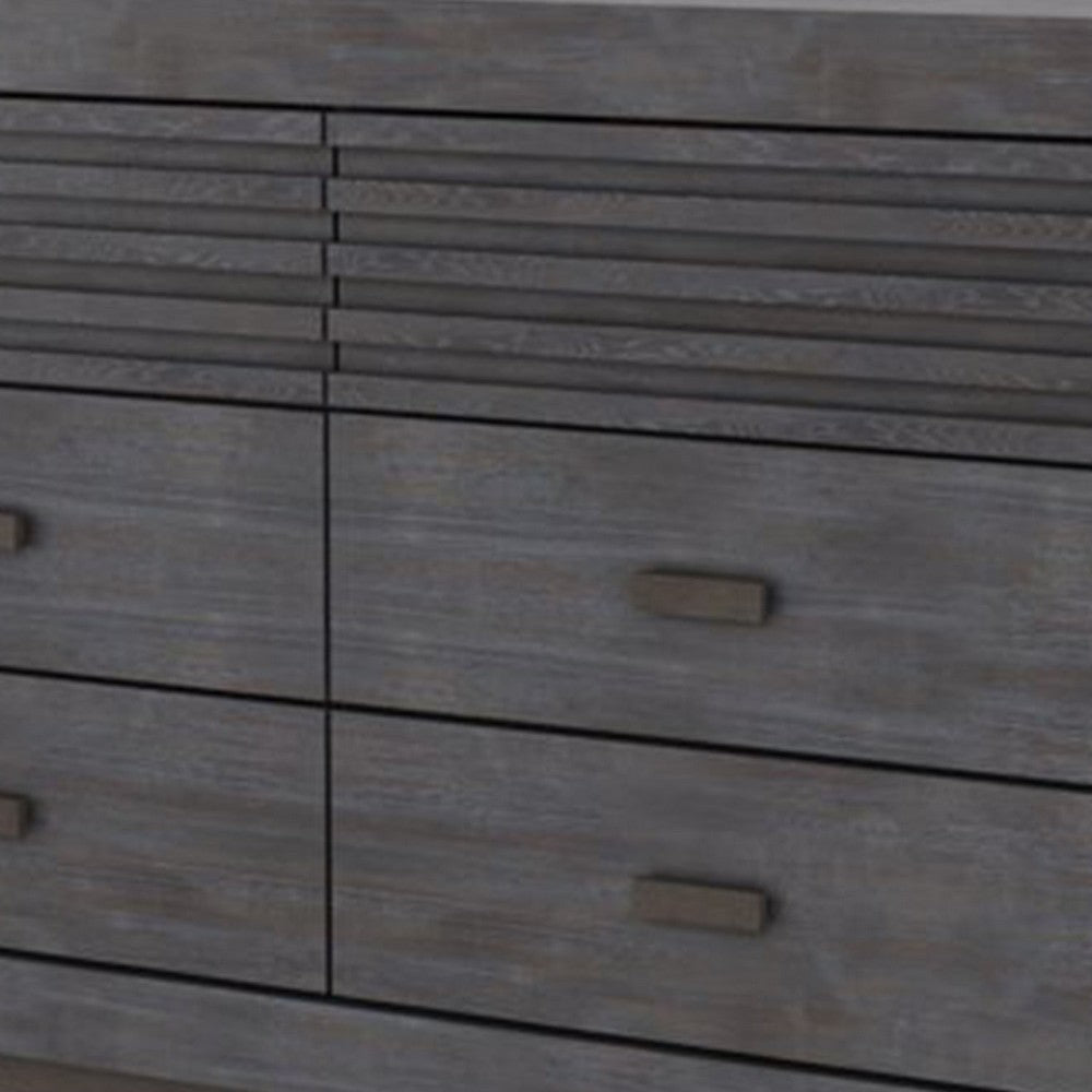 Biom Wide Dresser | 6 Storage Drawers | Charcoal Brown Solid Hardwood BM339279