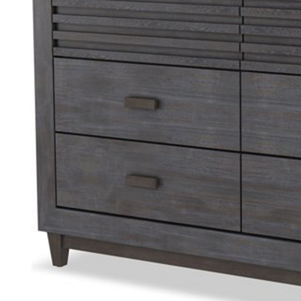 Biom Wide Dresser | 6 Storage Drawers | Charcoal Brown Solid Hardwood BM339279