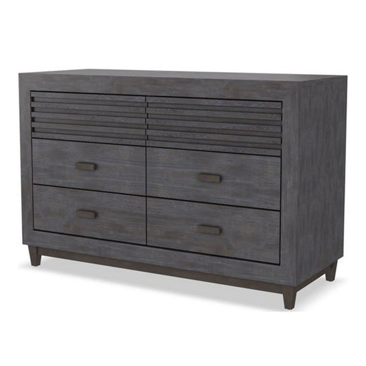 Biom Wide Dresser | 6 Storage Drawers | Charcoal Brown Solid Hardwood