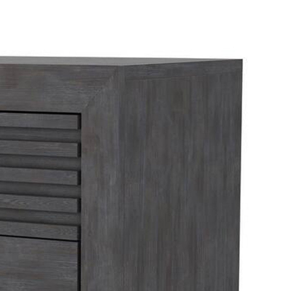 Biom Nightstand | 2 Drawers | Charcoal Brown Solid Hardwood | 24’’ BM339280