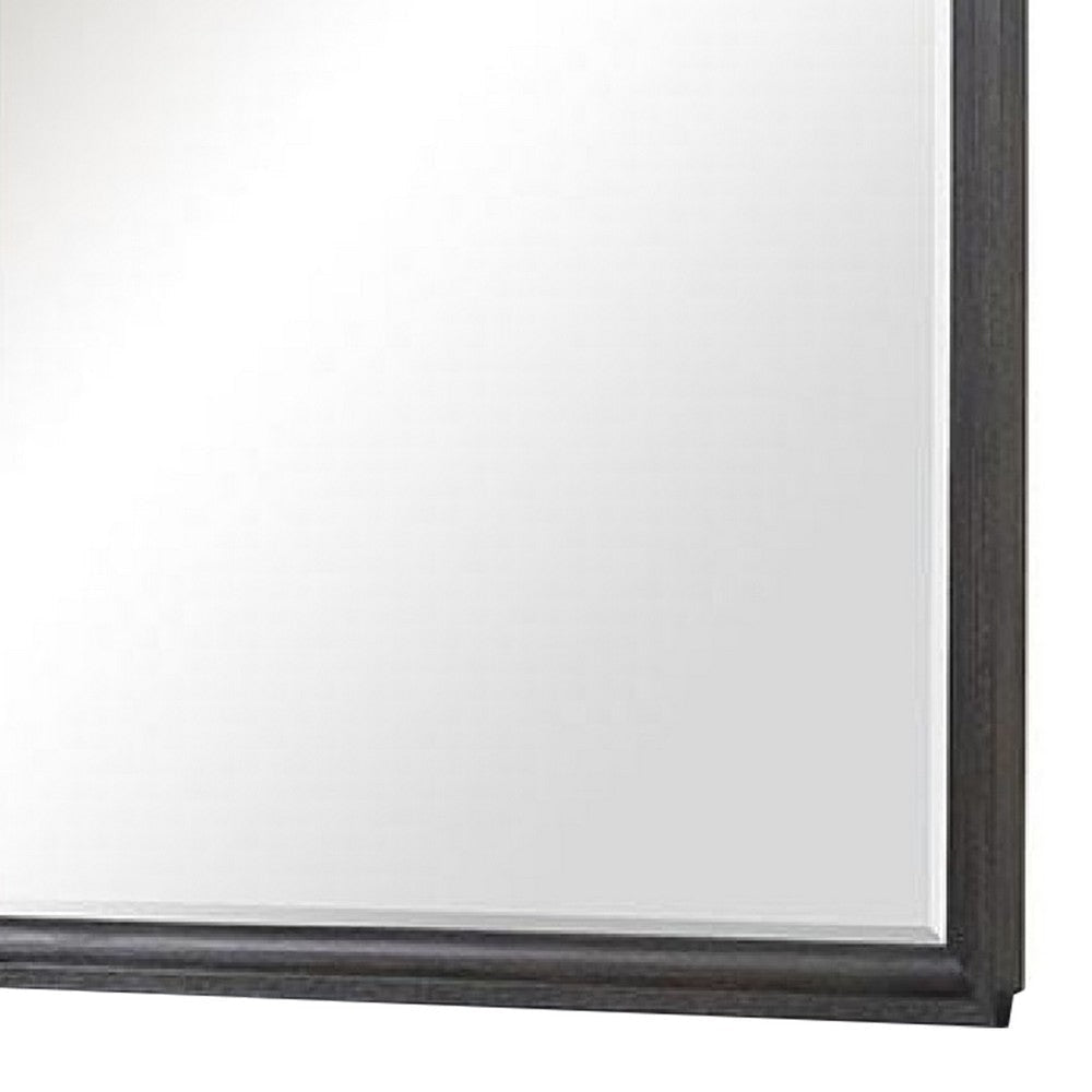 Osko 42’’ Dresser Mirror | Rounded Edges | Black Poplar Wood BM339292