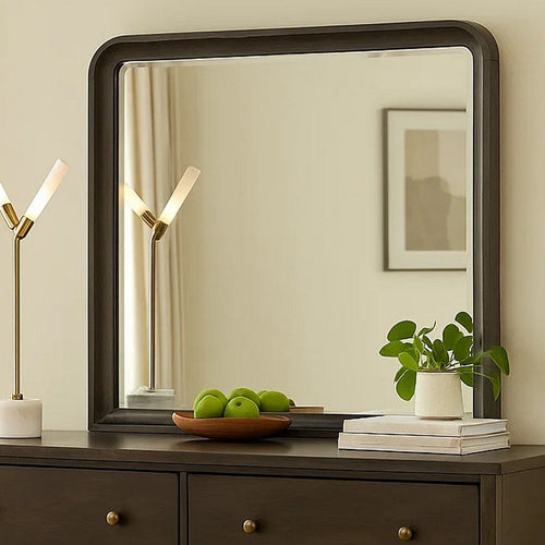 Osko 42’’ Dresser Mirror | Rounded Edges | Black Poplar Wood BM339292