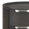 Osko Nightstand | 2 Storage Drawers | Black Poplar Wood | Nickel Trim BM339293
