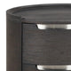 Osko Nightstand | 2 Storage Drawers | Black Poplar Wood | Nickel Trim BM339293