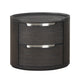 Osko Nightstand | 2 Storage Drawers | Black Poplar Wood | Nickel Trim