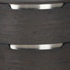 Osko Nightstand | 2 Storage Drawers | Black Poplar Wood | Nickel Trim BM339293