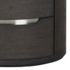 Osko Nightstand | 2 Storage Drawers | Black Poplar Wood | Nickel Trim BM339293