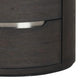 Osko Nightstand | 2 Storage Drawers | Black Poplar Wood | Nickel Trim BM339293