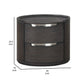 Osko Nightstand | 2 Storage Drawers | Black Poplar Wood | Nickel Trim BM339293
