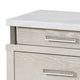 Loji Nightstand | 3 Drawers | White Marble Top | Weathered Gray | 29’’ BM339295