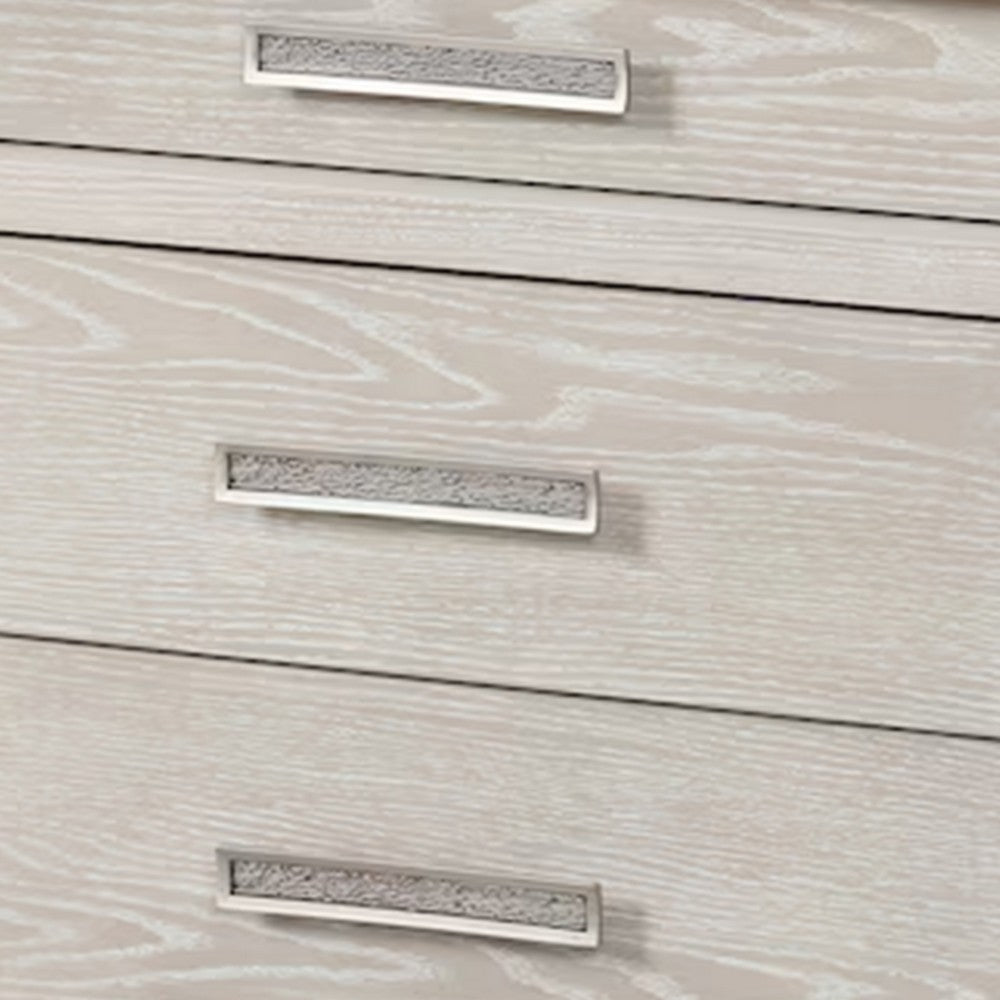 Loji Nightstand | 3 Drawers | White Marble Top | Weathered Gray | 29’’ BM339295