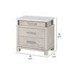 Loji Nightstand | 3 Drawers | White Marble Top | Weathered Gray | 29’’ BM339295