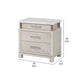 Loji Nightstand | 3 Drawers | White Marble Top | Weathered Gray | 29’’ BM339295