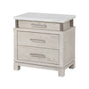 Loji Nightstand | 3 Drawers | White Marble Top | Weathered Gray | 29"