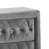 Rea Nightstand | 26’’ | 2 Drawers | Button Tufted Gray Fabric BM339296